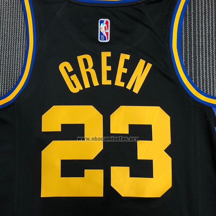 Camiseta Golden State Warriors Draymond Green NO 23 Ciudad 2021-22 Negro